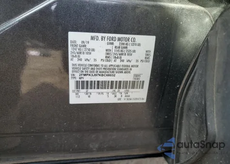 2019 Ford Edge Sel из США, поврежденный, VIN 2FMPK3J97KBC68032